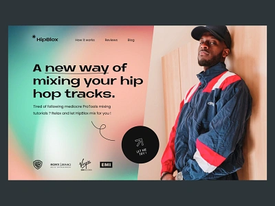 HipBlox LandingPage aurora gradient hip hop hiphop landing landing page landingpage music rap rapper