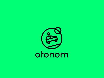 otonom | Logo for a driveless car startup branding design flat icon illustration logo typography