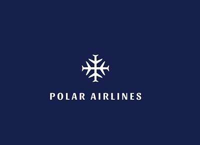 POLAR AIRLINES branding design flat icon illustrator logo typography