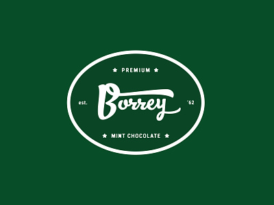 Mint Chocolate | Borrey | Hand Lettering | Daily Logo Challenge branding chocolate custom font flat green hand lettering handmade logo retro typography