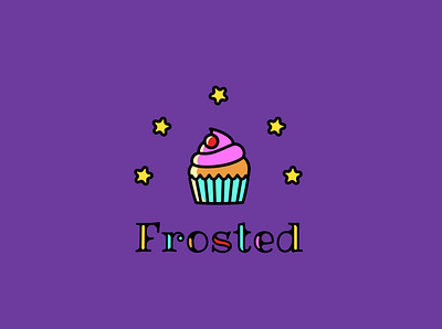 Frosted [ Cupcake Bakery | The Daily Logo Challenge | Day 18 branding cupcake dailylogochallenge flat icon illustration logo pastry typography