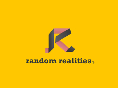 Random Realities | Origami R letter | Daily Logo Challenge Day 4 dailylogochallenge flat logo origami typography video game vr