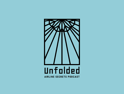 Unfolded | Paper Airplane Logo | Daily Logo Challenge Day 26 airline airlines dailylogochallenge flat logo origami paper airplane podcast podcasting podcasts typography unfold unfolded