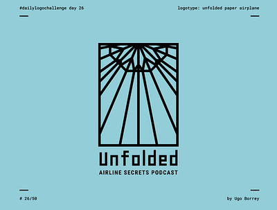 Unfolded | Daily Logo Challenge Day 26 | Paper Airplane dailylogochallenge design flat origami paper airplane podcast podcast logo podcasting podcasts