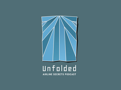 Unfolded | Daily Logo Challenge | Alternate Version airline airlines airplane dailylogochallenge flat illustration illustrator logo origami paper paper airplane papercraft podcast podcast logo podcasts typography unfold