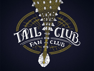 Tail Club Fan Club animal dinosaur gold illustration lettering nature reptile t-shirt typography