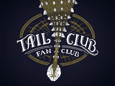Tail Club Fan Club animal dinosaur gold illustration lettering nature reptile t shirt typography