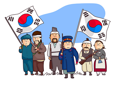 한국광복절 korean memorialday design illustration vector