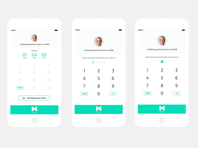 Mymo Dr Appointment Log-in app appointment doctor dr healthcare ios keypad login ui ux