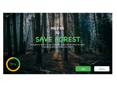 Day 32 - Crowdfunding Campaign aware branding campaign crowdfunding campaign dailyui design designer forest google materialdesign minimal save ui ux