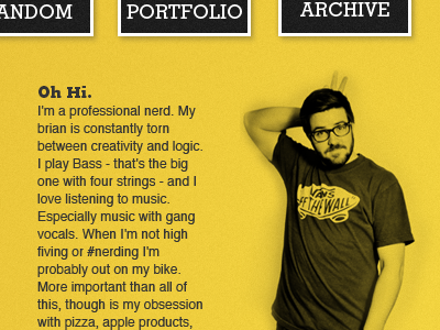 New Tumblr Theme black halftone humor male tumblr vans web design yellow