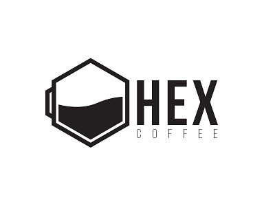 Hex Coffee Branding Concept black and white branding coffee coffee shop concept hexagon logo logo design