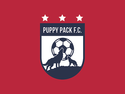 Puppy Pack Crest crest logo puppy soccer team logo wolf wolfpack