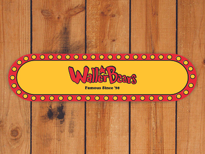Waller Bears Bojangles Skateboard Deck bojangles custom text deck design logo mashup skateboard