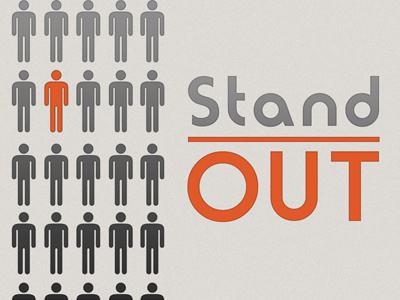 Stand Out (Retreat Theme) bathroom man grey man orange stand stand out