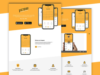 The Victory App Landing Page app design iphone x landing page victory web design