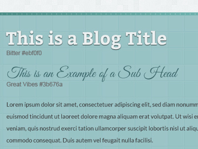 Sacred Sink Style Tile Blog Title blog pattern robins egg style tile teal texture title type typography web design web font