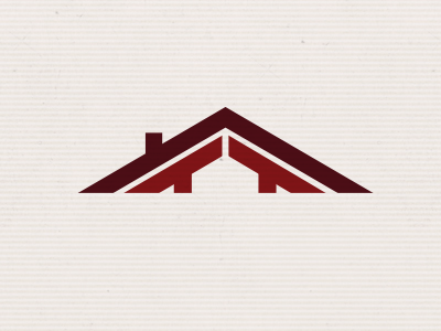 Icon for Roofing Logo concept construction house icon logo mark red roof roofing wip