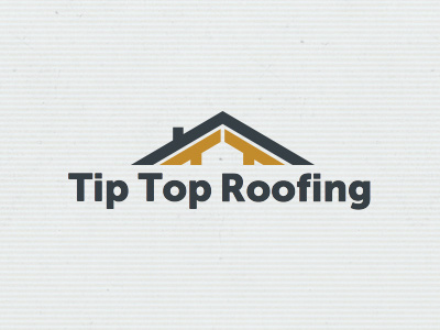 Tip Top Roofing Logo blue construction gold house icon logo mark roof roofing