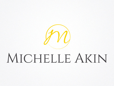 Michelle Akin Logo life coach logo simple small caps yellow