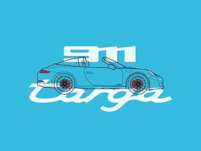 Porsche 911 GTS targa automobile car illustration illustrator porsche racecar targa vector vectorart