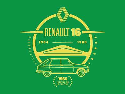 Renault 16 16 auto automobile car illustration illustrator renault vector