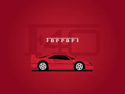 Ferrari F40 auto automobile car f40 ferrari illustration illustrator vector