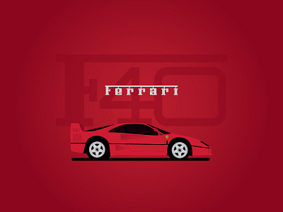 Ferrari F40 auto automobile car f40 ferrari illustration illustrator vector