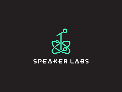 Speaker Labs Logo flat icon illustration logo