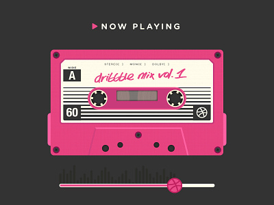Hello Dribbble! cassette hello hello dribbble hi illustration music tape vector vector art