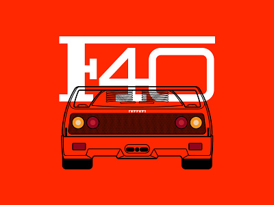 Ferrari F40 automotive car ferrari illustration illustrator italy race car