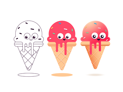 Ice cream illustration 2d illustration cream illustration design drawing flat ice cream food geleto ice ice cream illustration illustrator illustrator art line minimal ry nguyen sa va na summer time sweet frozen tutorial vector