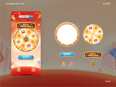 Lucky Wheel Game UI game gami ui gamification illustration lucky spin lucky wheel luckyspin lụckywheel new year new year game new year luckyspin ui