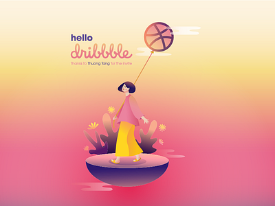 Hello Dribbble debut dribble firstshot hello illustration invite