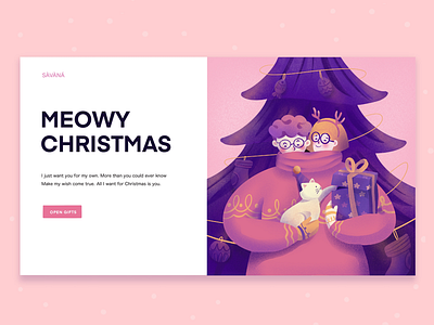 Meowy Christmas illustration christmas dribbble