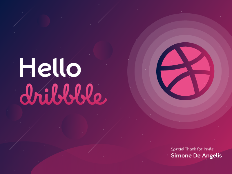 Hello Dribbble! design dribbbleshot debutshot invitation hello dribbble dribbblers dribbble debut firstshot dribbble