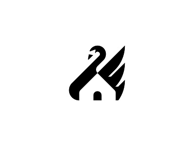 Swan House abstract art black brand branding clean design home house icon illustration illustrator logo minimal negative space real state simple swan symbol vector