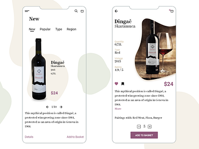 Wine app concept food app mobile app design