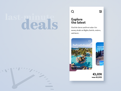 Last minute deals - Travel app concept last minute travel app