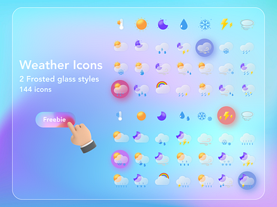 Weather Icons Frosted Glass by Zvonimir Juranko on Dribbble