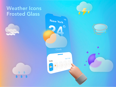 WeatherIcons Frosted Glass Rebound icon design icon set icons mobile app weather weather app weather icon