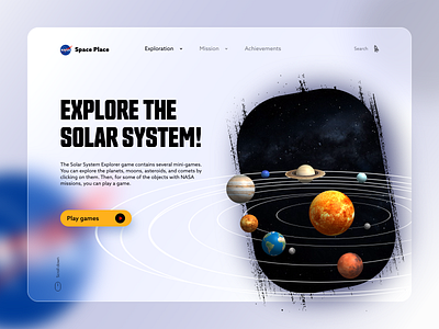 Nasa Space Place - redesign concept design landing design landing page nasa solar system space