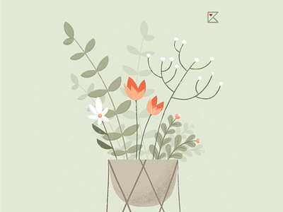 Home Plants flat flowers illustration pastelcolor plants stayhome