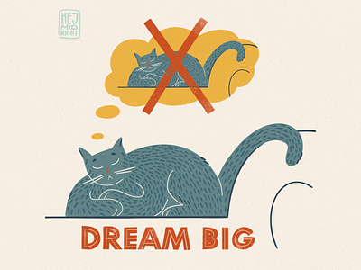 D - dream cat chair color dream dream big flat illustration procreate sleep thestyleclassillustration