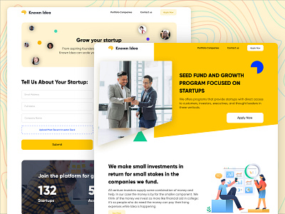 Seed Funding Program Landing Page deck fund fundraising growth idea image invest investment landing landing page page program providers seed service ui upload ux venture yellow