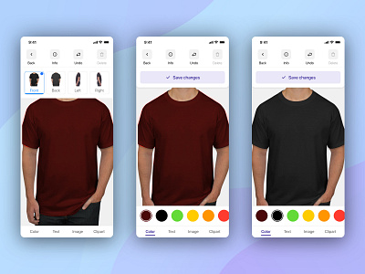 Customize Your Own T-shirt 2d artwork change colors customize design edit flat flat design information mode model printing t shirts ui ux