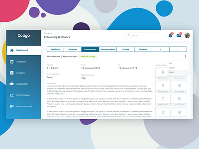 Assessment Details | LMS assessment attachments class design education experience grade grades information management social status system ui ux