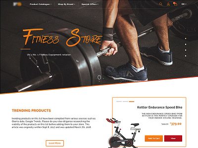 E-Commerce Fitness Collection Screens