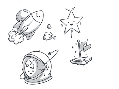 Space theme sticker sheet