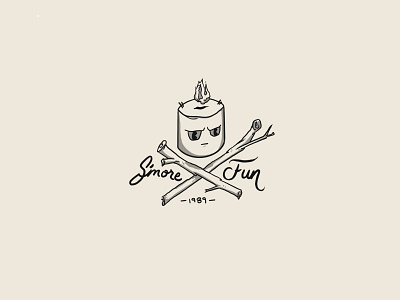 S’more fun badge branding character design fun illustration logo minneapolis smore texture vintage